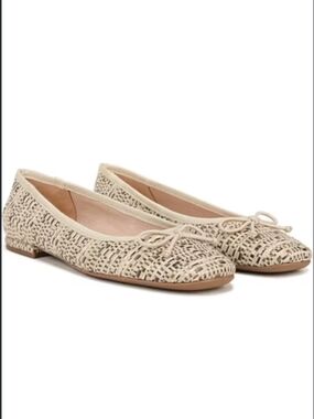 Franco Sarto Women's Abigail Ballet Flat Multi Beige Tweed Fabric